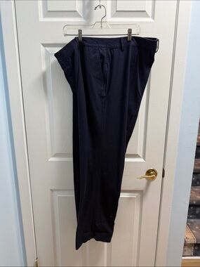 Ralph Lauren Dark Navy Straight-Leg Dress Trousers